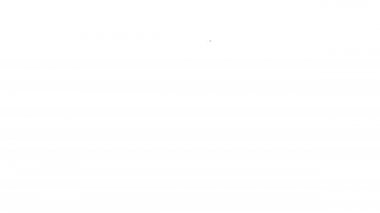 Beyaz arka planda siyah çizgi bahçe yabası ikonu izole edildi. Bahçe çatalı işareti. Bahçecilik, tarım, çiftçilik aleti. 4K Video hareketli grafik canlandırması