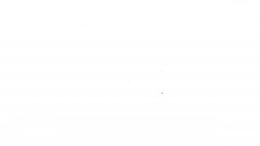 Siyah çizgi yuvarlak tahta kalkan ikonu beyaz arkaplanda izole edilmiş. Güvenlik, güvenlik, koruma, mahremiyet, koruma kavramı. 4K Video hareketli grafik canlandırması