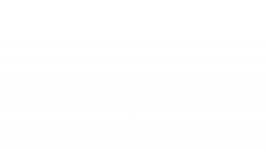 Beyaz arka planda siyah çizgi hançer simgesi izole edildi. Bıçak ikonu. Keskin bıçaklı kılıç. 4K Video hareketli grafik canlandırması