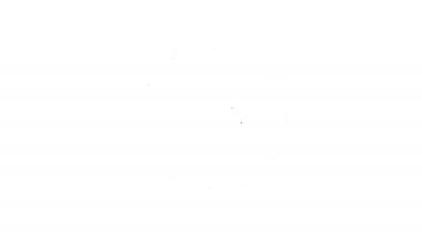 Siyah çizgi Kadim madeni para simgesi beyaz arka planda izole edildi. 4K Video hareketli grafik canlandırması