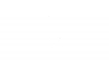 Siyah çizgi siber güvenlik simgesi beyaz arka planda izole edildi. Dijital devre kartında kapalı asma kilit. Güvenlik kavramı. Dijital veri koruması. 4K Video hareketli grafik canlandırması