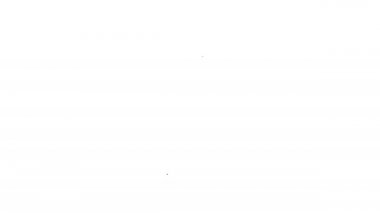 Siyah çizgi USB flash disk simgesi beyaz arkaplanda izole edildi. 4K Video hareketli grafik canlandırması