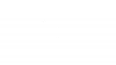 Siyah çizgi kalkanı ve göz simgesi beyaz arka planda izole edildi. Güvenlik, güvenlik, koruma, gizlilik kavramı. 4K Video hareketli grafik canlandırması