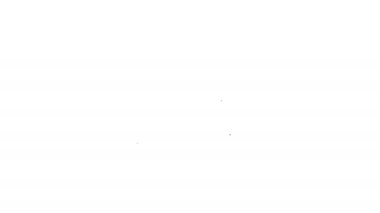 Beyaz arkaplanda siyah çizgi köpek hapı ikonu var. Hayvan için reçeteli ilaç. 4K Video hareketli grafik canlandırması