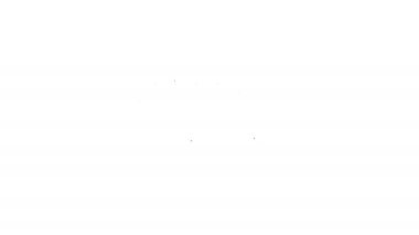 Siyah çizgi veteriner hastanesi, klinik ya da hayvan ikonu için evcil hayvan dükkanı beyaz arka planda izole edilmiş. Veteriner ya da veteriner kliniği. 4K Video hareketli grafik canlandırması