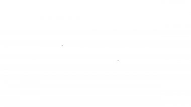 Beyaz arkaplanda siyah çizgi köpek hapı ikonu var. Hayvan için reçeteli ilaç. 4K Video hareketli grafik canlandırması