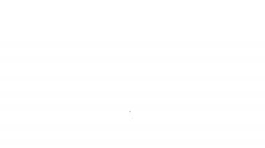 Beyaz arka planda izole edilmiş hayvan ikonu için veterinerlik, klinik ya da evcil hayvan dükkanı olan siyah çizgi haritası işaretçisi. Veteriner ya da veteriner kliniği. 4K Video hareketli grafik canlandırması