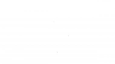 Siyah çizgi tenis topu ikonu beyaz arkaplanda izole edildi. Spor malzemeleri. 4K Video hareketli grafik canlandırması