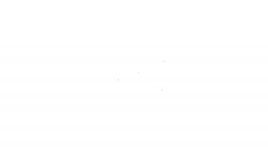 Beyaz arkaplanda isim etiketi simgesi olan siyah çizgi tasması. Evcil hayvanlar için basit malzemeler. Kedi köpek bakımı. Evcil hayvan zincirleri. 4K Video hareketli grafik canlandırması