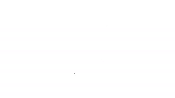 Svart linje Sköld ikon isolerad på vit bakgrund. Vakttecken. Säkerhet, skydd, integritetskoncept. 4K Video motion grafisk animation — Stockvideo