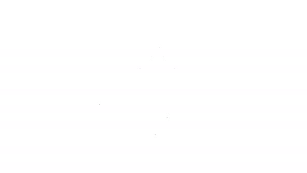 ブラックライン白の背景に分離された矢印アイコンとの戦いのクロスボウ。4Kビデオモーショングラフィックアニメーション — ストック動画