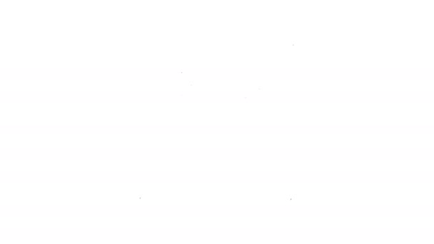 Línea negra Icono de lanzas medievales cruzadas aisladas sobre fondo blanco. Arma medieval. Animación gráfica de vídeo 4K — Vídeos de Stock