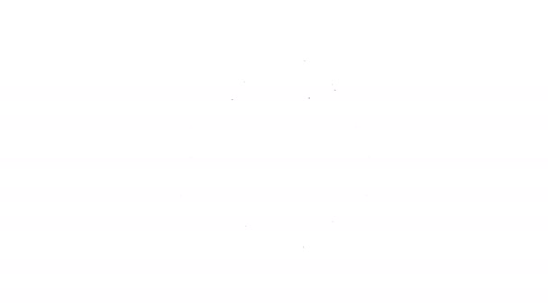 Μαύρο διαμάντι γραμμή εικονίδιο απομονώνονται σε λευκό φόντο. Το σύμβολο του κοσμήματος. Τζεμ Στόουν. 4K Γραφική κίνηση κίνησης βίντεο — Αρχείο Βίντεο