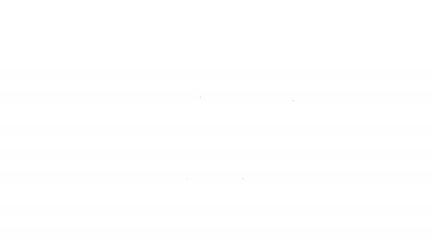 Zwarte lijn Gekruiste middeleeuwse vlag pictogram geïsoleerd op witte achtergrond. Land, staat of gebied geregeerd door een koning of koningin. 4K Video motion grafische animatie — Stockvideo