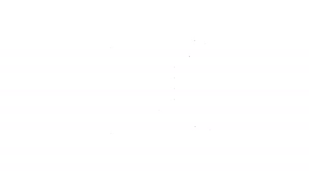 Decreto de línea negra, papel, pergamino, icono de desplazamiento icono aislado sobre fondo blanco. Animación gráfica de vídeo 4K — Vídeos de Stock