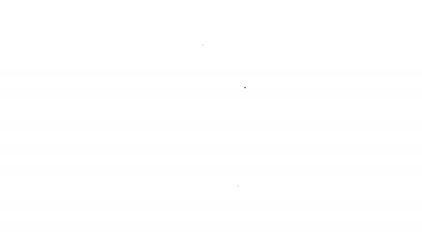 Черная линия Мобильный телефон и значок распознавания лиц изолированы на белом фоне. Значок сканера распознавания лиц. Распознавание лиц. Кибербезопасность. Видеографическая анимация 4K — стоковое видео