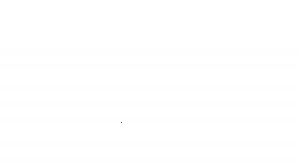 Svart linje Sköld med kors märke ikon isolerad på vit bakgrund. Sköld och avvisad. Meddelande om avslag. 4K Video motion grafisk animation — Stockvideo
