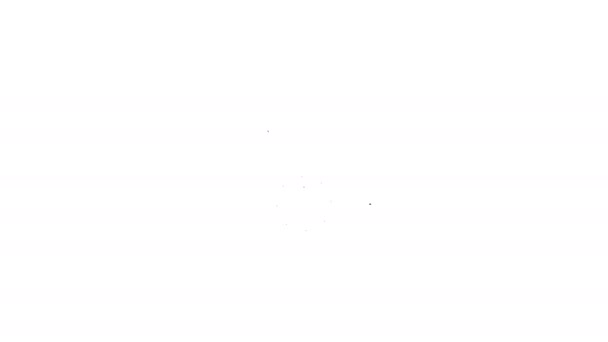 Zwarte lijn Veilig combinatieslot pictogram geïsoleerd op witte achtergrond. Combinatie hangslot. Beveiliging, veiligheid, beveiliging, wachtwoord, privacy. 4K Video motion grafische animatie — Stockvideo