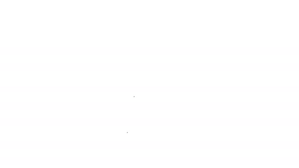 Línea negra Icono de eslabón de cadena aislado sobre fondo blanco. Enlace único. Símbolo de cadena hipervínculo. Animación gráfica de vídeo 4K — Vídeos de Stock