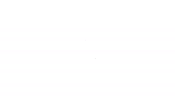 Presse-papiers ligne noire avec dossier clinique médical icône animal isolé sur fond blanc. Formulaire d'assurance maladie. Rapport de contrôle médical. Animation graphique de mouvement vidéo 4K — Video