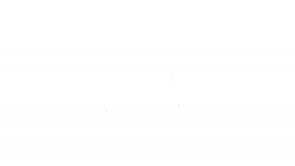 Czarna linia Psia ikona pigułki izolowana na białym tle. Lek na receptę dla zwierząt. 4K Animacja graficzna ruchu wideo — Wideo stockowe
