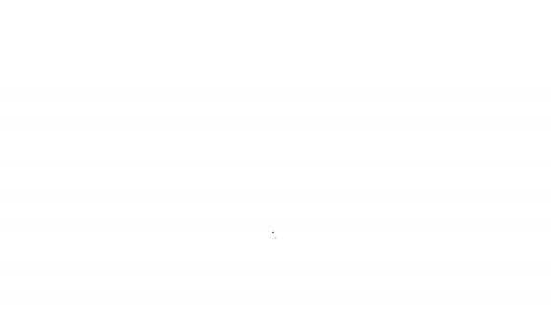 Μαύρη γραμμή Εικόνα κόκκαλου σκύλου απομονωμένη σε λευκό φόντο. Ζώα συντροφιάς σύμβολο τροφίμων. 4K Γραφική κίνηση κίνησης βίντεο — Αρχείο Βίντεο