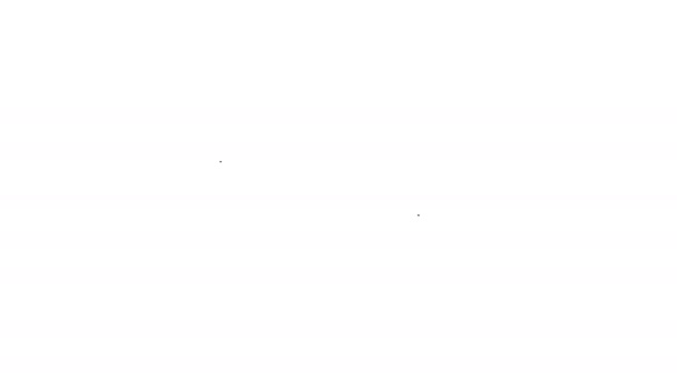 Fekete vonal Kutya tabletta ikon elszigetelt fehér háttér. Receptköteles gyógyszer állatoknak. 4K Videó mozgás grafikus animáció — Stock videók