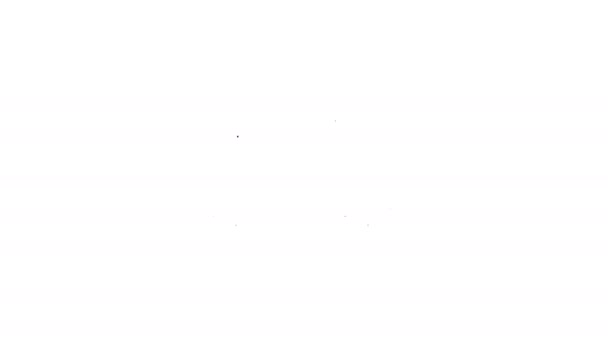 Linha preta Ícone de ambulância veterinária isolado no fundo branco. Símbolo veterinário. Animação gráfica em movimento de vídeo 4K — Vídeo de Stock