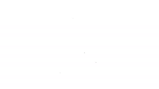 Linea nera L'icona della custodia per animali domestici è isolata su sfondo bianco. Vettore per animali, cani e gatti. Contenitore per animali. Scatola di trasporto animali. Animazione grafica 4K Video motion — Video Stock