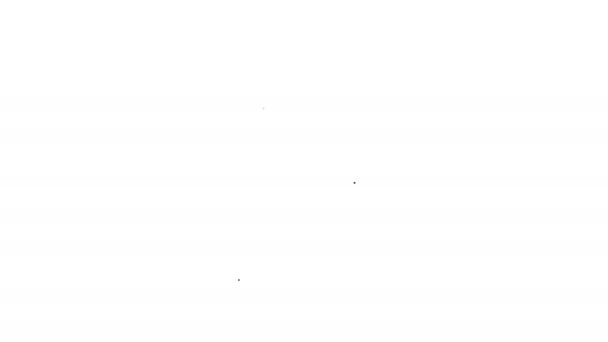 Black Line Clipboard mit klinischen Krankenakten Haustier Symbol isoliert auf weißem Hintergrund. Krankenversicherungsformular. Medizinische Kontrollmarken berichten. 4K Video Motion Grafik Animation — Stockvideo