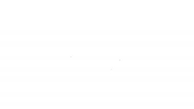 Siyah çizgi insan kaynakları simgesi beyaz arkaplanda izole edildi. İnsan kaynakları yönetimi kavramı, profesyonel personel araştırması, baş avcı işi. 4K Video hareketli grafik canlandırması