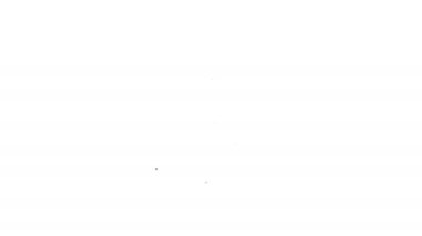 Siyah çizgi zaman yönetim simgesi beyaz arkaplanda izole edildi. Saat ve vites tabelası. Üretkenlik sembolü. 4K Video hareketli grafik canlandırması