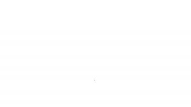 Beyaz arkaplanda izole edilmiş bir insan simgesinin silüeti olan siyah çizgi haritası. GPS konum sembolü. 4K Video hareketli grafik canlandırması