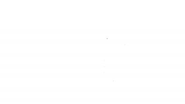 Beyaz arkaplanda siyah çizgi yazıcı simgesi izole edildi. 4K Video hareketli grafik canlandırması