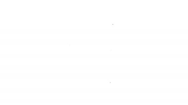 Siyah çizgi ödüllü kupa simgesi beyaz arkaplanda izole edilmiş. Galibiyet ödülü sembolü. Şampiyonluk ya da yarışma kupası. Spor başarısı işareti. 4K Video hareketli grafik canlandırması