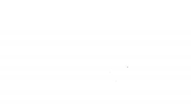 Siyah çizgi bilgisayar ekranı ekranı simgesi beyaz arkaplanda izole edildi. Elektronik cihaz. Ön manzara. 4K Video hareketli grafik canlandırması