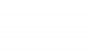 Siyah çizgi simgesi beyaz arkaplanda izole edildi. 4K Video hareketli grafik canlandırması