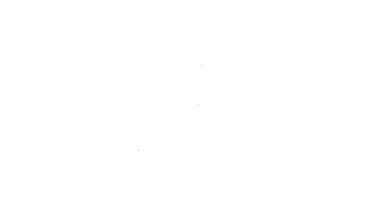 Siyah çizgi güneşi ve bulutlu hava durumu ikonu beyaz arkaplanda izole edildi. 4K Video hareketli grafik canlandırması