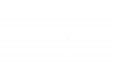 Beyaz zemin üzerinde yağmur ikonu olan siyah çizgi bulutu. Yağmur damlaları ile yağmur bulutu yağışı. 4K Video hareketli grafik canlandırması