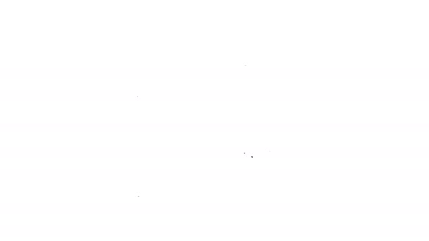 Línea negra Icono de caza de cabeza aislado sobre fondo blanco. Objetivo comercial o signo de empleo. Recursos humanos y contratación para las empresas. Animación gráfica de vídeo 4K — Vídeo de stock