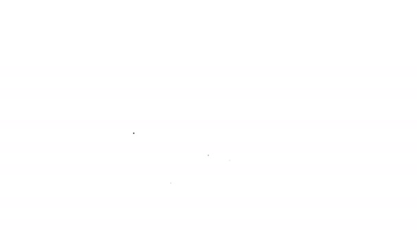 Linea nera Monitor per computer con icona del curriculum isolato su sfondo bianco. Domanda CV. Cerco personale professionale. Analisi del curriculum del personale. Animazione grafica 4K Video motion — Video Stock