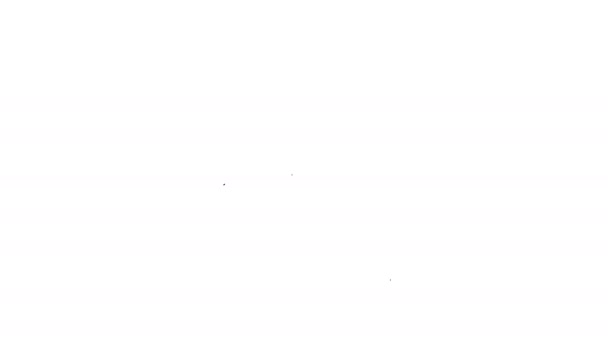 Linea nera Lente d'ingrandimento per cercare un'icona di persone isolata su sfondo bianco. Concetto di assunzione o selezione. Ricerca di dipendenti e lavoro. Animazione grafica 4K Video motion — Video Stock