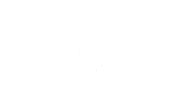 Ligne noire Tête humaine avec icône ampoule isolée sur fond blanc. Animation graphique de mouvement vidéo 4K — Video