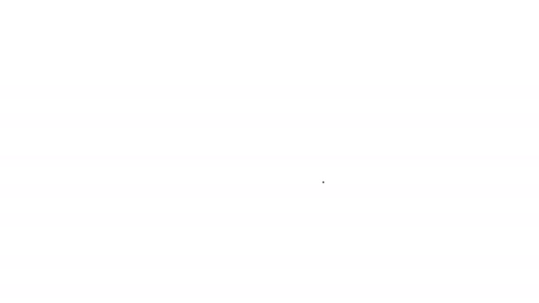 Zwarte lijn aarde bol pictogram geïsoleerd op witte achtergrond. Wereld of Aarde teken. Wereldwijd internetsymbool. Geometrische vormen. 4K Video motion grafische animatie — Stockvideo