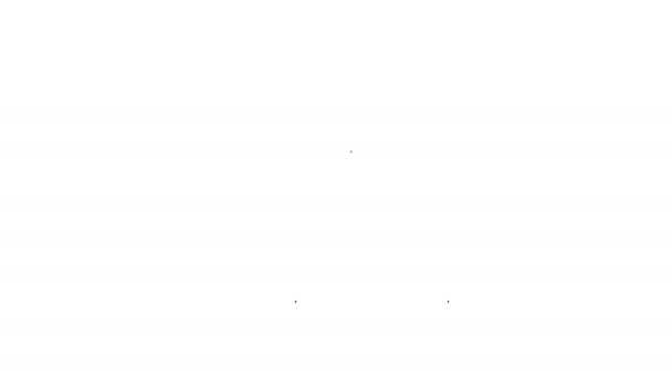 Línea negra Personas con bombilla icono aislado sobre fondo blanco. Concepto de idea. Animación gráfica de vídeo 4K — Vídeo de stock