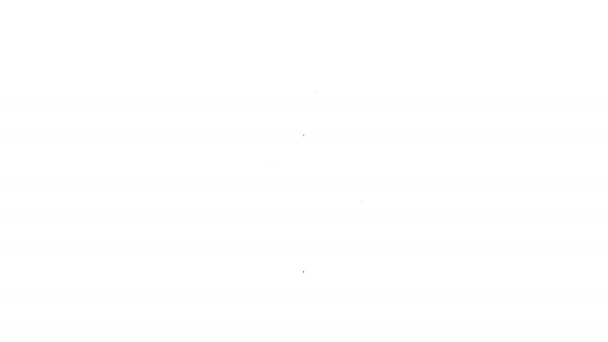 Μαύρη γραμμή εικονίδιο πυραύλου απομονωμένο σε λευκό φόντο. 4K Γραφική κίνηση κίνησης βίντεο — Αρχείο Βίντεο