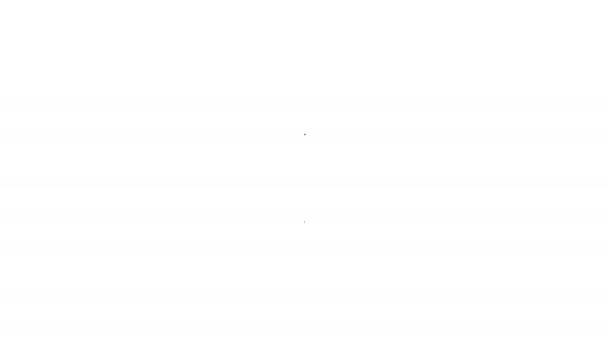 Fekete vonal Vihar ikon elszigetelt fehér háttérrel. Felhő és villám jel. A vihar időjárási jelképe. 4K Videó mozgás grafikus animáció — Stock videók