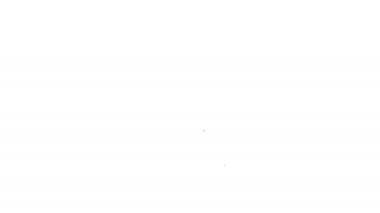 Beyaz zemin üzerinde yağmur ikonu olan siyah çizgi bulutu. Yağmur damlaları ile yağmur bulutu yağışı. 4K Video hareketli grafik canlandırması