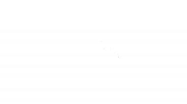 Siyah çizgi gökkuşağı beyaz arka planda izole edilmiş bulut simgesi. 4K Video hareketli grafik canlandırması