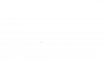 Beyaz arkaplanda siyah çizgi bulutu simgesi izole edildi. 4K Video hareketli grafik canlandırması